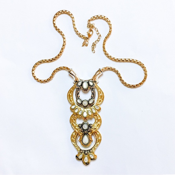 NEW AMERICAN WEST Mother-of-Pearl Necklace Statement Sterling Brass NEW AW BOX - Picture 2 of 12